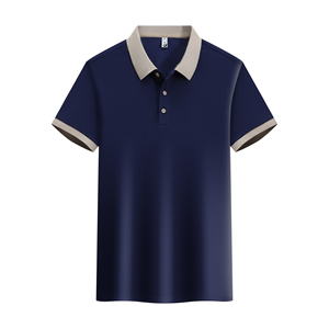 Luxury Mens Plus Size Polo Shirt High Quality Breathable Casual Wear Short Sleeve Solid Color Cotton <b>Classic</b> Business Polo Top - Product Image 3