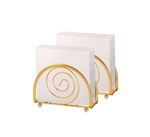 Hotels <b>Dining</b> <b>Table</b> <b>Ornaments</b> Metal Tissue Box Europe Design Durable Portable Restaurant Cutlery Gold Plated Napkin Holder - Product Image 1