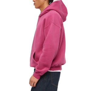 Wholesale Custom Logo Embroidered High Quality Men's Vintage Workwear Hoodie Fall Winter Retro American <b>Style</b> Fleece Plain Dyed - Product Image 1