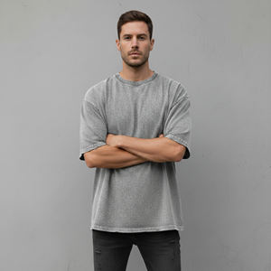 Camiseta Oversize OEM para Hombre, 100% Algodón, Negra, Corte Holgado, con Logotipo Personalizado con Impresión Digital, Estilo Urbano, Hombros Caídos - Product Image 3