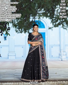 Lehenga Choli ethnique vintage, tenue de soirée traditionnelle pour femmes, longueur au sol - Product Image 3