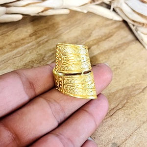 Nouvelle Arrivée Bagues Bohèmes Tribales Vintage en Laiton pour Femme, Plaqué Or 18 carats, Bagues Manchette Géométriques Gravées, Œil Bohème Argenté - Product Image 2