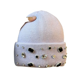 Gorros de Punto Unisex con Pedrería 100% Acrílica, Último Estilo, Proveedor Mayorista, Talla Personalizada, Color Sólido, Ropa de Invierno - Product Image 3