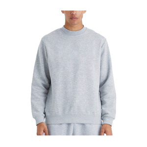 Solid Plain Premium <b>Fleece</b> Crewneck Pullover Ribbed Cuffs Hem Lightweight Sweatshirt for Men Autumn ODM 100% Polyester - Product Image 1