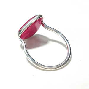 Natural Pink Onyx Gemstone <b>Ring</b> 925 Sterling Silver <b>Ring</b> Handmade Triangle Gemstone <b>Ring</b> <b>Adjustable</b> Statement Jewelry for Women - Product Image 3