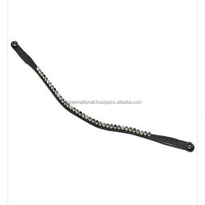 แถบคิ้วม้าหนังแท้คุณภาพพรีเมี่ยมพร้อมสร้อยโลหะประดับคริสตัลขนาดใหญ่ประดับมุกและไข่มุก - Product Image 1