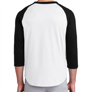 Camiseta Blanca de Manga Raglán para Hombre, Mangas Negras, Corte Regular, Color Sólido, Estilo Casual, Cuello Redondo, Tejido de Punto Jersey, Poliéster Transpirable - Product Image 4