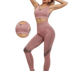 New Collection Seamless Yoga Set New Arrival Good Quality Latest Design Best Fashion Elastic Waist Fitness Women Yoga Wears Set - Product Image 4