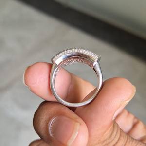 Anillo de banda pavé para hombre con diamante redondo de moissanita, plata 925 original, estilo hip hop, para fiesta, regalo para amigos - Product Image 6