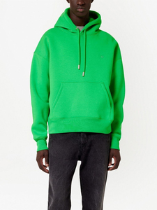 Sweat-shirt à capuche pour homme, coupe classique, vert uni, 100% coton biologique, molleton, style décontracté hiver, impression numérique, écologique - Product Image 2