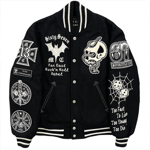 Chaqueta Varsity de Lona 100% Algodón de Alta Calidad, Personalizada ODM OEM, Unisex, Estilo Universitario, Cuello Alto, Otoño - Product Image 1