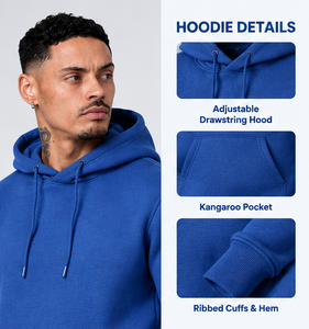 Ensemble de survêtement décontracté bleu pour homme : sweat à capuche et pantalon de jogging assorti - Product Image 6