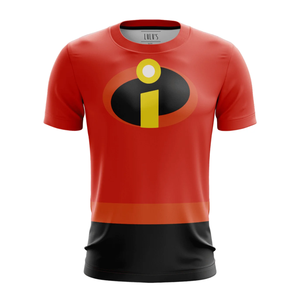 T-shirt Athleisure en tricot uni pour adultes et enfants, motif super-héros, séchage rapide, respirant, doux, confortable et léger pour l'été - Product Image 1