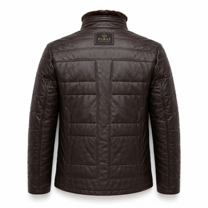 FURAT LEATHERS Customized <b>Men's</b> <b>Sheepskin</b> Lambskin Leather Winter <b>Jacket</b> Breathable Stand Collar Front Zipper Autumn Casual - Product Image 2
