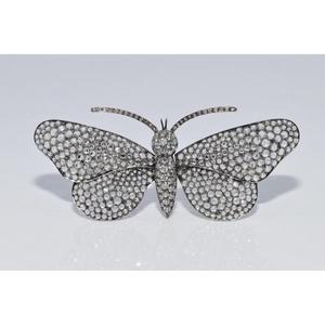 Broche de Mariposa Vintage Chapado en Oro de 14k con Diamantes de Moissanita y Plata 925, Certificado GRA, 17.30CT, Regalo Único para Mujer - Product Image 1