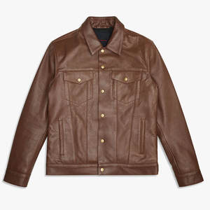 Chaqueta de Cuero PU Personalizada para Hombre, Estilo Casual Elegante, Resistente al Viento, con Cuello Bordado, Cierre de Cremallera, Estilo Urbano, Servicio OEM - Product Image 4