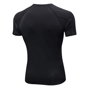 T-shirt de compression personnalisé à manches longues et col rond pour homme, en tissu velours côtelé respirant avec élasthanne/polyester, couche de base personnalisable sur le devant - Product Image 3