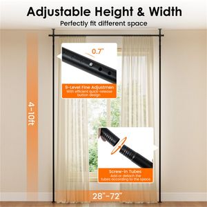 Asta per Tende Divisorie Regolabile 72-100 cm L x 10-25 cm H, Robusta, Personalizzabile, per Soggiorno, Modello Schermi - Product Image 5