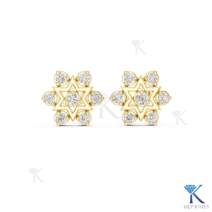 ต่างหูเพชรทรงดาวหกแฉกเพาะเลี้ยงในห้องปฏิบัติการ ทองคำแท้ 14K 18K ดีไซน์หรูหรา สำหรับผู้หญิง ของขวัญวันครบรอบแต่งงาน - Product Image 4