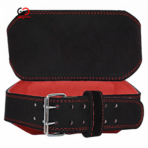 Cinturón de Levantamiento de Pesas Profesional de Cuero Transpirable e Impermeable con Costuras Rojas, Soporte Lumbar, Hebilla, para Powerlifting, Logotipo Personalizado, Resistente - Product Image 1