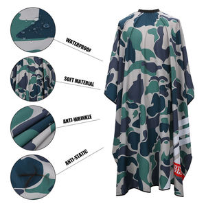 Cape de coiffure professionnelle IKZARSA en polyester camouflage violet et bleu, confortable, résistante à l'eau, pour salon de coiffure, usage professionnel, réglable - Product Image 5