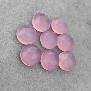 Calcedonia Lavanda Natural, Corte Checker, Redonda, Calibrada, con Reverso Plano, para Joyería, Todos los Tamaños, Venta al Por Mayor - Product Image 4