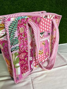 Premium pink patch mahjong zipper <b>bag</b> handmade quilted cotton floral <b>patchwork</b> cosmetic pouch travel organizer storage case - Product Image 4