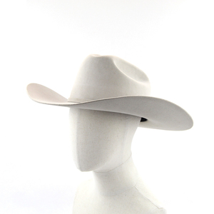 Unisex Beige Leather Cowboy <b>Hat</b> with Brown Leather <b>Band</b> Casual Striped Beach Adult Summer 56-58cm HN-3019 - Product Image 3