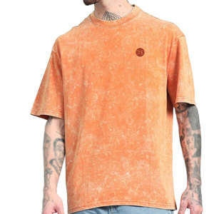Camiseta con efecto acid wash para hombre, estilo vintage, algodón suave, informal, para el día a día, cómoda. - Product Image 1