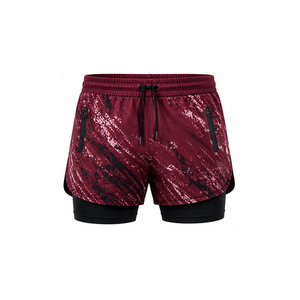 Wholesale Custom Logo <b>Men</b> 2 in 1 Running Shorts Built-in Liner Hidden Phone Pocket Breathable Quick Dry Gym Workout <b>Trunks</b> - Product Image 1