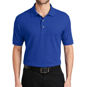 Polo à manches courtes pour homme, tissu Oxford, respirant, couleur unie, coupe classique - Product Image 2