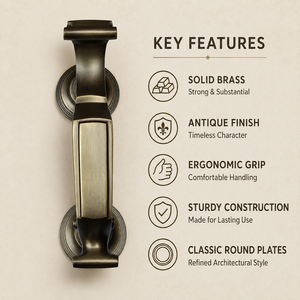 SHUBHAM Antique Brass Dr. <b>Door</b> Knocker 7.5 Inch Vintage <b>Decorative</b> Solid Brass <b>Front</b> <b>Door</b> Hardware for Home Entry - Product Image 4