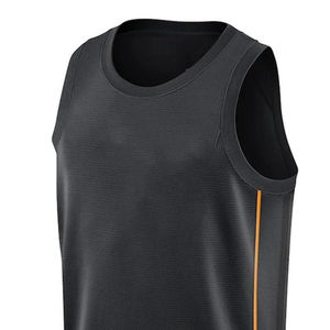 Maillot de basketball d'été personnalisable pour homme, noir uni, respirant, haute qualité, anti-humidité, avec logo imprimé sur mesure - Product Image 5