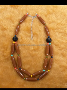 Collar de resina romántico caprichoso Accesorio de moda único con cuentas de colores Diseños artísticos Forma de gancho - Product Image 5