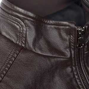 Chaqueta de Cuero Genuino LONG MISSION INDUSTRY con Cremallera Regular, Cuello Mao Calefactable, Estilo Casual de Invierno, Servicio OEM, Fabricación en Pakistán - Product Image 5
