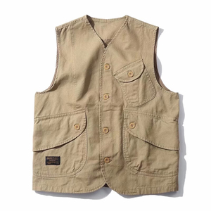100% Cotton Twill Journalist Hunting <b>Camera</b> Man Vest Men's Multi-Pocket Casual Summer Outerwear Oversized Waistcoat - Product Image 6
