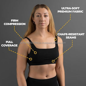 Sports Bra Wirefree Mid Yoga <b>Plus</b> <b>Size</b> Lightweight Breathable Anti-Odor Quick Dry Eco-Friendly Striped Unique Cross Back Strappy - Product Image 3