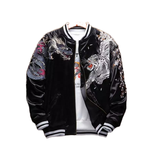 Men's Custom Design Satin Bomber Jacket New Fashion Letterman Style with Satin Embroidery Reasonable Price Varsity Jacket - Product Image 1