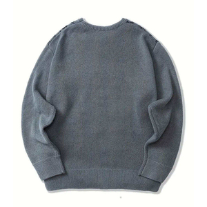 Plus Size Men's Crew Neck Cable Knit <b>Pullover</b> <b>Sweater</b> Thin Solid Color Long Sleeve Casual New Arrival Winter 100% Cotton - Product Image 2