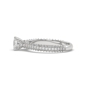 AJRETAIL Women's 14KT White Gold Studded 1.454 Carat Lab Grown Diamond VS1 Clarity F Color IGI Certified Elegant Engagement <b>Ring</b> - Product Image 2