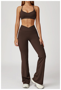 Pantalon évasé taille haute avec poches latérales, respirant, léger, en tricot de spandex et nylon, pantalon décontracté d'été pour homme - Product Image 3