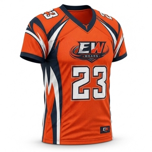 Jersey de Fútbol Americano Personalizable Ligero, Color Rojo Marino, 100% Poliéster, Transpirable, Antibacterial, de Secado Rápido, Tallas Grandes - Product Image 6