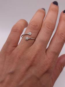 18K Gold Double Cluster Lab Grown Diamond <b>Ring</b> for Women | Trendy IGI Certified Luxury <b>Statement</b> <b>Ring</b> | Bridal Anniversary Party - Product Image 2