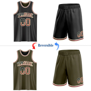 Conjunto de Camiseta de Baloncesto Reversible con Nombre del Equipo 00, Impresión Sublimada, Unisex para Adultos, Transpirable, de Poliéster, para Todas las Temporadas - Product Image 1