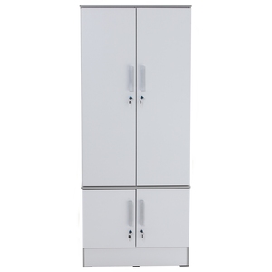 Armoire compacte à quatre portes avec serrure de sécurité, prix de gros, idéale pour appartements locatifs et dortoirs du personnel - Product Image 3
