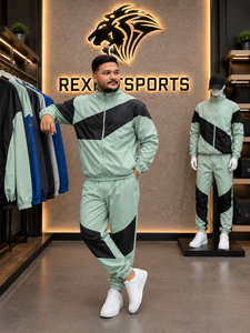 REXFIT SPORTS 2026 Ensemble de survêtement personnalisé pour homme en nylon vert menthe, veste zippée à manches courtes et short, léger, deux pièces, vêtements de sport - Product Image 4