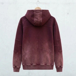 <b>Mens</b> <b>Burgundy</b> Pullover <b>Hoodie</b> Fleece Sweatshirt Custom Logo Streetwear Casual Heavyweight Hooded Top - Product Image 2