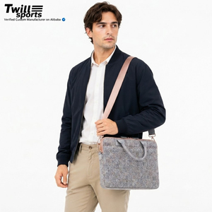 Bolso bandolera de fieltro gris de lana, delgado, vintage, protector, para portátil, con asa - Product Image 4