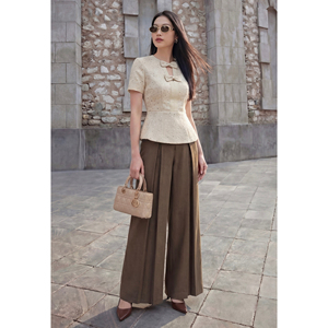 Blusa Casual de Fiesta de Manga Corta con Lazo de Lentejuelas y Cuello con Abertura para Mujer, Diseño Personalizado ODM OEM SUVI - Product Image 2