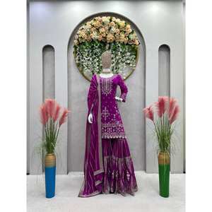 Mono de fiesta de trabajo con hilo y secuencia Top-Bottom y Dupatta para un aspecto elegante - Product Image 6